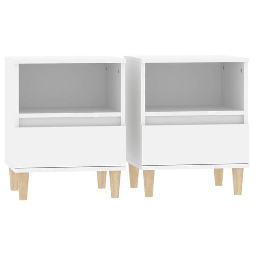 Sengeborde 2 stk. 40x35x50 cm hvid