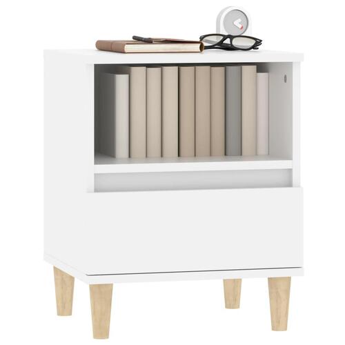 Sengeborde 2 stk. 40x35x50 cm hvid