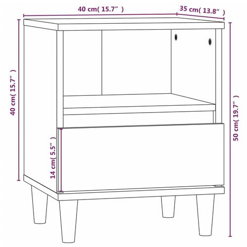 Sengeborde 2 stk. 40x35x50 cm sonoma-eg