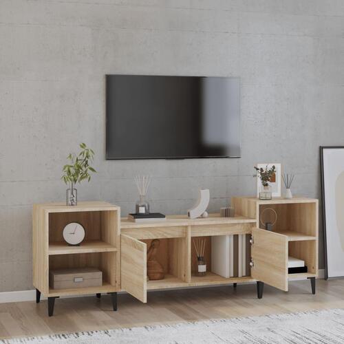 Tv-bord 160x35x55 cm konstrueret træ sonoma-eg