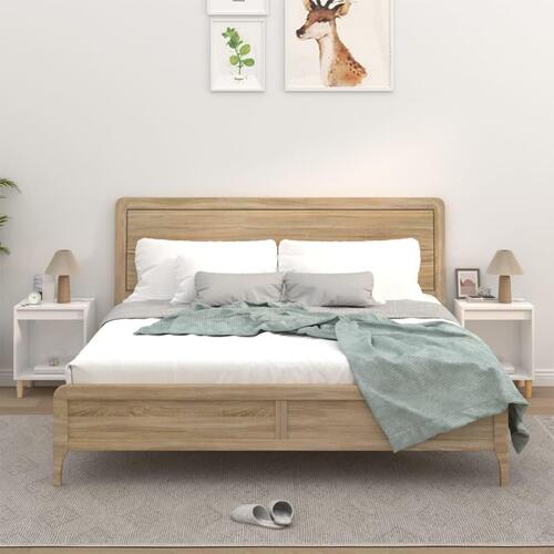 Sengeborde 2 stk. 40x35x50 cm hvid højglans