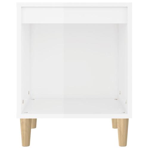 Sengeborde 2 stk. 40x35x50 cm hvid højglans