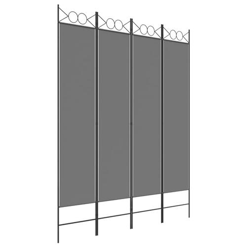 4-panels rumdeler 160x200 cm stof antracitgrå