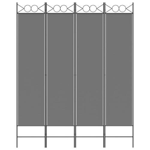 4-panels rumdeler 160x200 cm stof antracitgrå