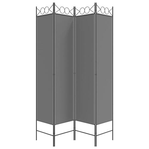 4-panels rumdeler 160x200 cm stof antracitgrå
