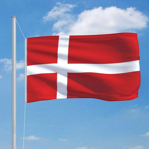 Dansk flag og flagstang 6,2 m aluminium