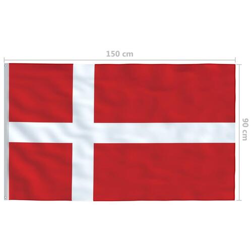 Dansk flag og flagstang 6,2 m aluminium