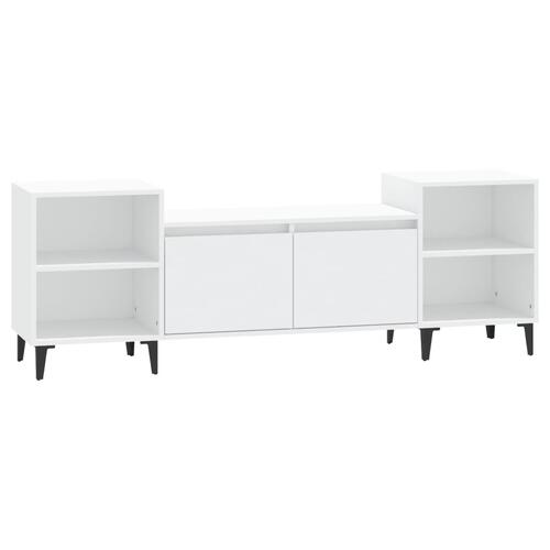 Tv-bord 160x35x55 cm konstrueret træ hvid