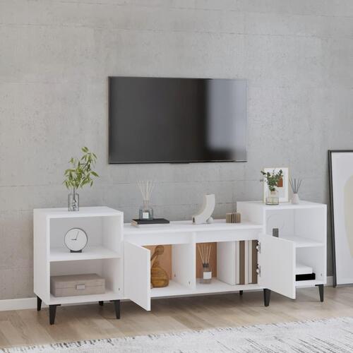 Tv-bord 160x35x55 cm konstrueret træ hvid