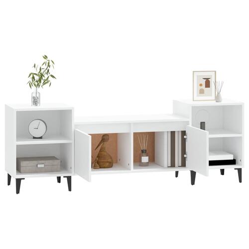Tv-bord 160x35x55 cm konstrueret træ hvid