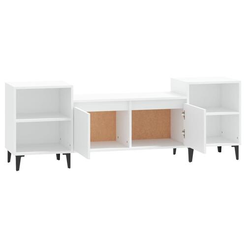 Tv-bord 160x35x55 cm konstrueret træ hvid