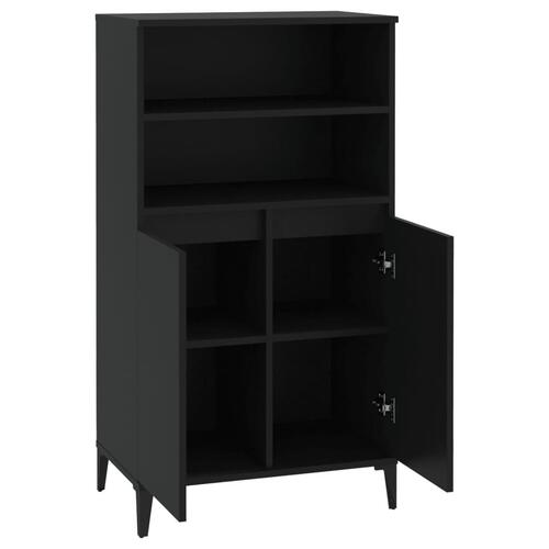 Skab 60x36x110 cm konstrueret træ sort