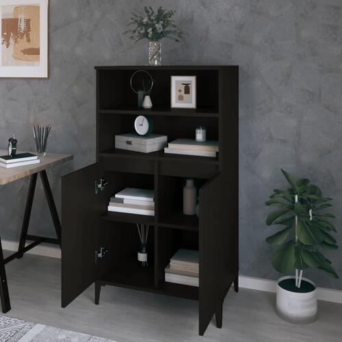 Skab 60x36x110 cm konstrueret træ sort