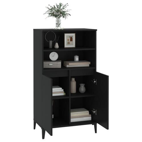 Skab 60x36x110 cm konstrueret træ sort
