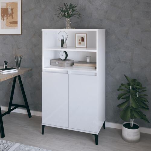 Skab 60x36x110 cm konstrueret træ hvid højglans