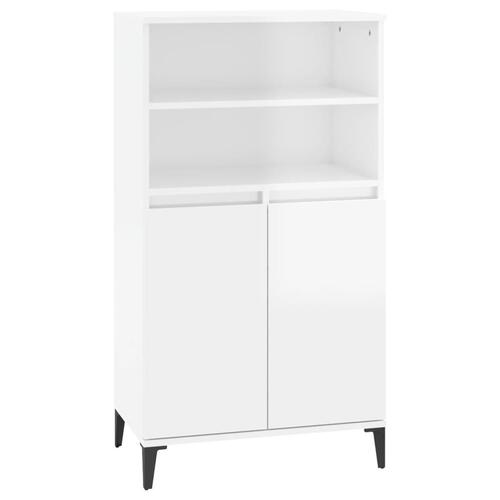 Skab 60x36x110 cm konstrueret træ hvid højglans