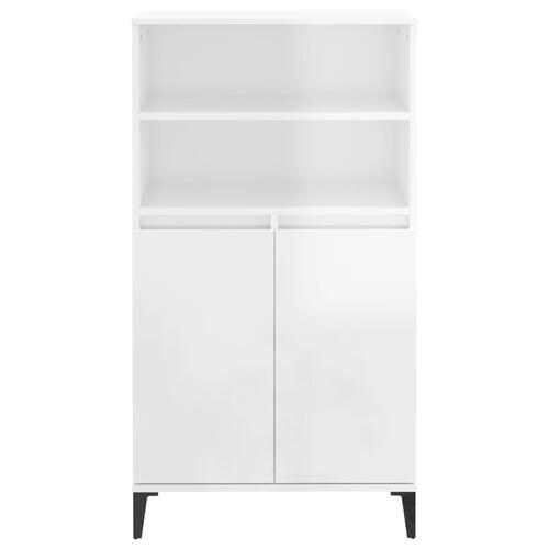 Skab 60x36x110 cm konstrueret træ hvid højglans