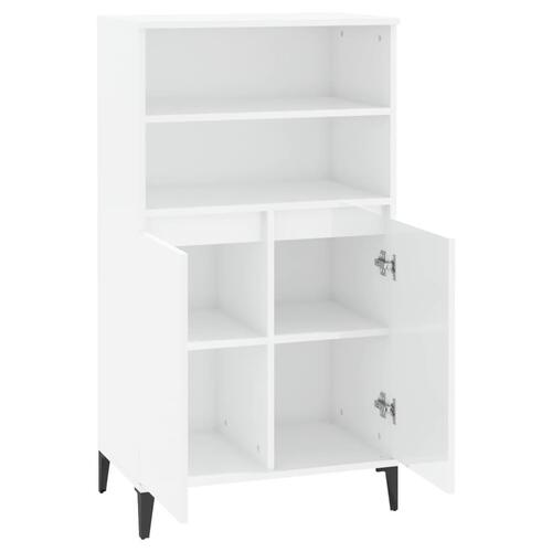 Skab 60x36x110 cm konstrueret træ hvid højglans