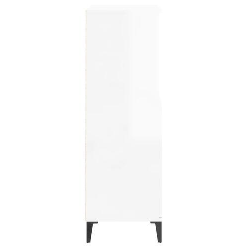 Skab 60x36x110 cm konstrueret træ hvid højglans