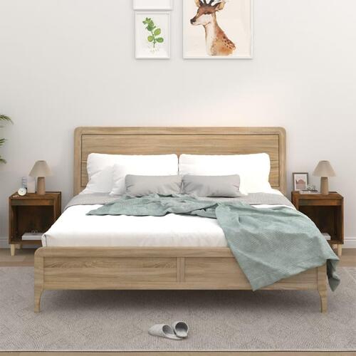 Sengeborde 2 stk. 40x35x50 cm røget egetræsfarve