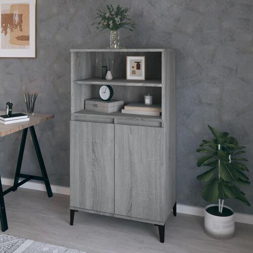Skab 60x36x110 cm konstrueret træ Grå sonoma-eg
