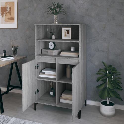 Skab 60x36x110 cm konstrueret træ Grå sonoma-eg