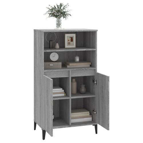 Skab 60x36x110 cm konstrueret træ Grå sonoma-eg