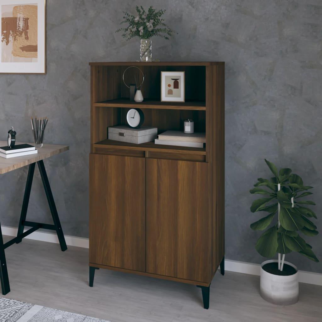 Skab 60x36x110 cm konstrueret træ brun egetræsfarve