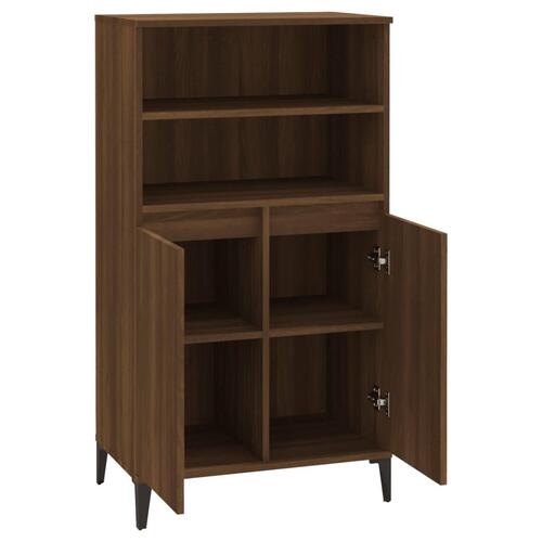 Skab 60x36x110 cm konstrueret træ brun egetræsfarve