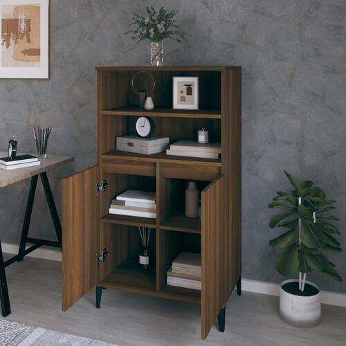 Skab 60x36x110 cm konstrueret træ brun egetræsfarve