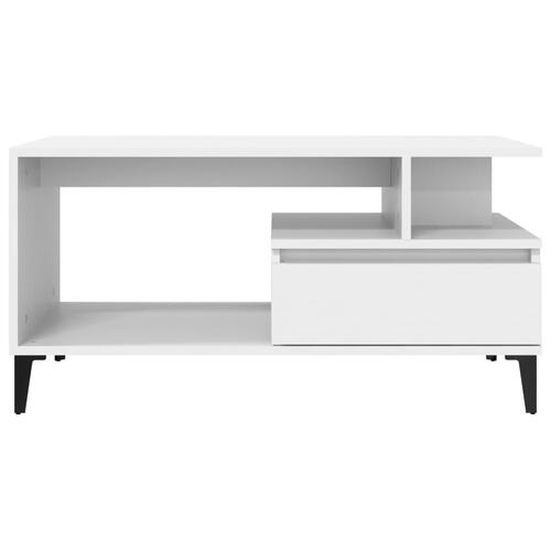 Sofabord 90x49x45 cm konstrueret træ hvid