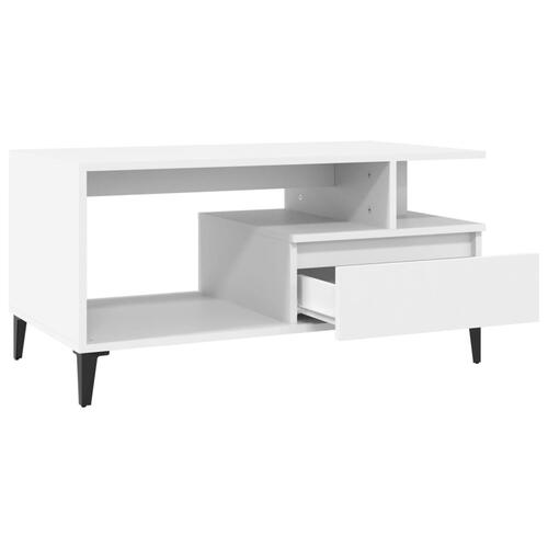 Sofabord 90x49x45 cm konstrueret træ hvid