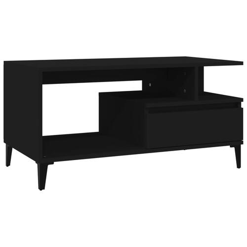 Sofabord 90x49x45 cm konstrueret træ sort