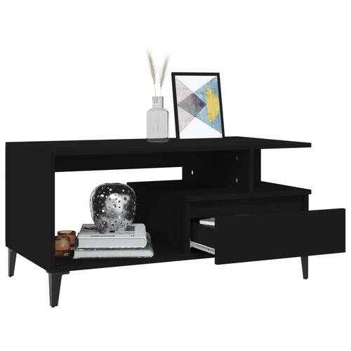 Sofabord 90x49x45 cm konstrueret træ sort