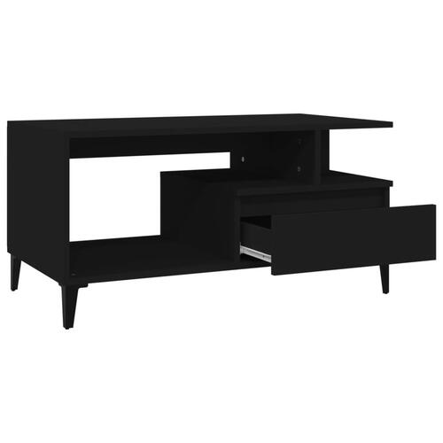 Sofabord 90x49x45 cm konstrueret træ sort