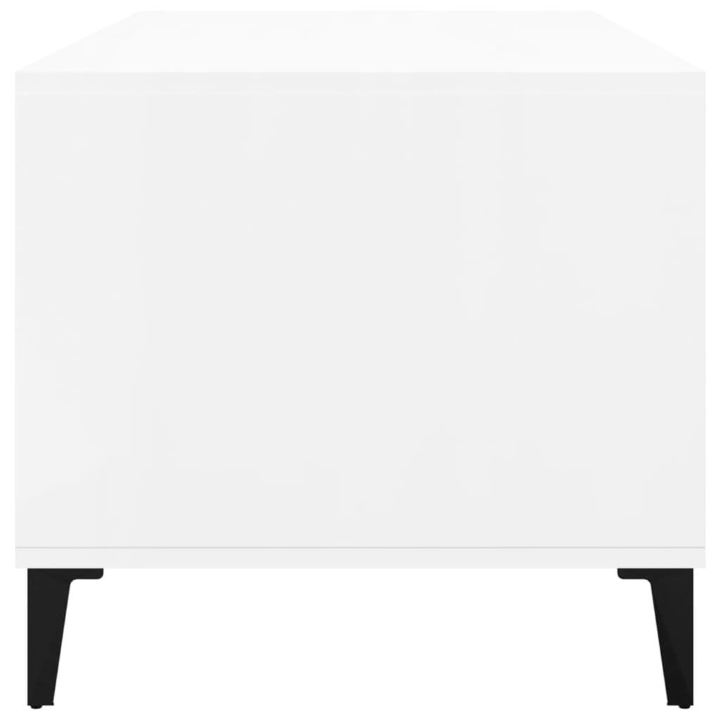 Sofabord 90x49x45 cm konstrueret træ hvid højglans
