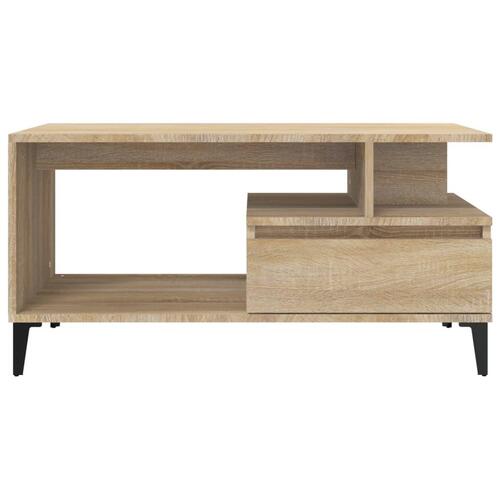 Sofabord 90x49x45 cm konstrueret træ sonoma-eg