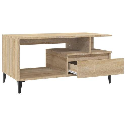 Sofabord 90x49x45 cm konstrueret træ sonoma-eg