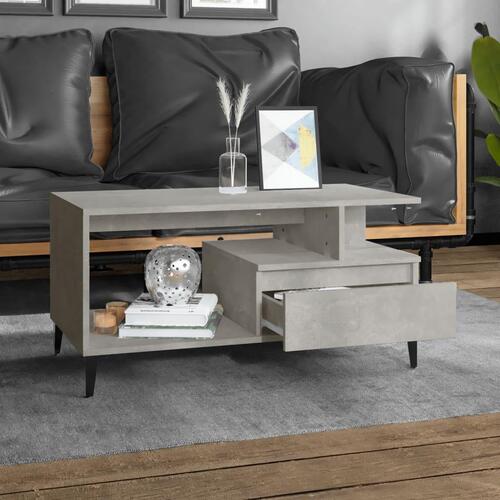 Sofabord 90x49x45 cm konstrueret træ betongrå