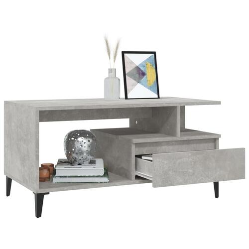 Sofabord 90x49x45 cm konstrueret træ betongrå