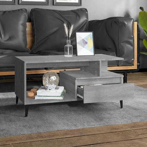 Sofabord 90x49x45 cm konstrueret træ Grå sonoma-eg