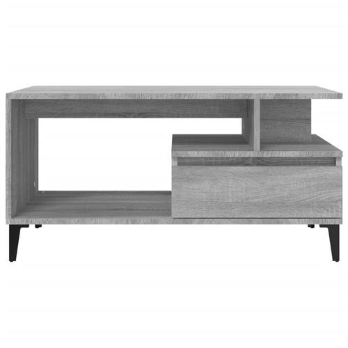 Sofabord 90x49x45 cm konstrueret træ Grå sonoma-eg
