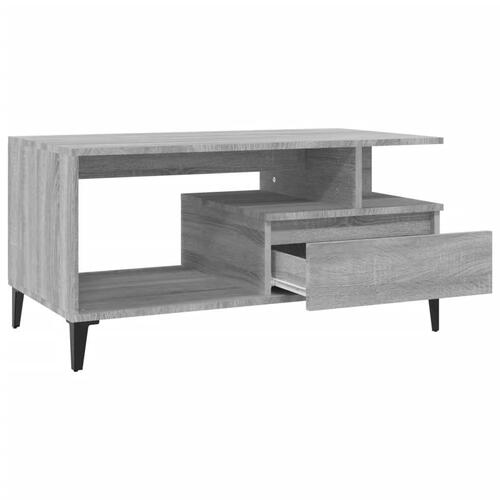 Sofabord 90x49x45 cm konstrueret træ Grå sonoma-eg