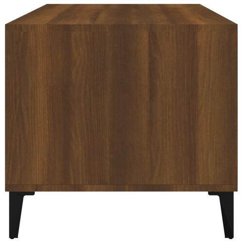 Sofabord 90x49x45 cm konstrueret træ brun egetræsfarve