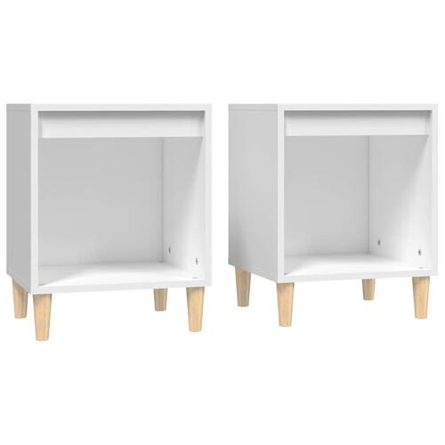 Sengeborde 2 stk. 40x35x50 cm hvid
