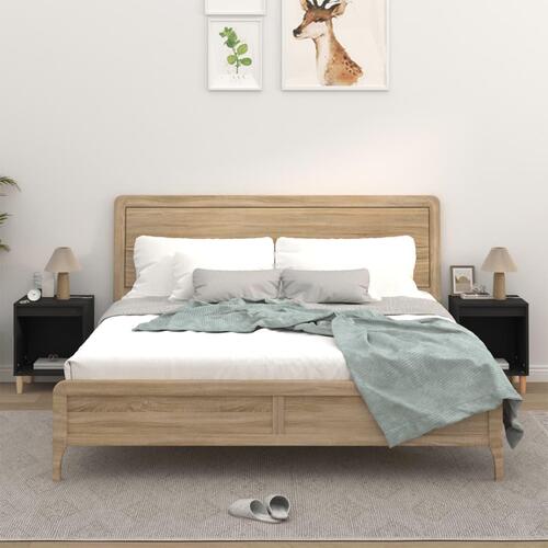 Sengeborde 2 stk. 40x35x50 cm sort