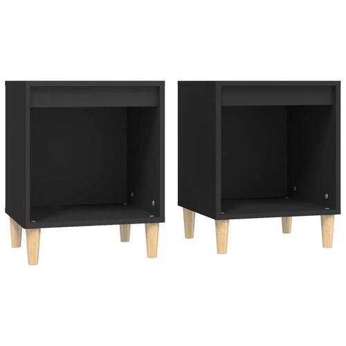 Sengeborde 2 stk. 40x35x50 cm sort