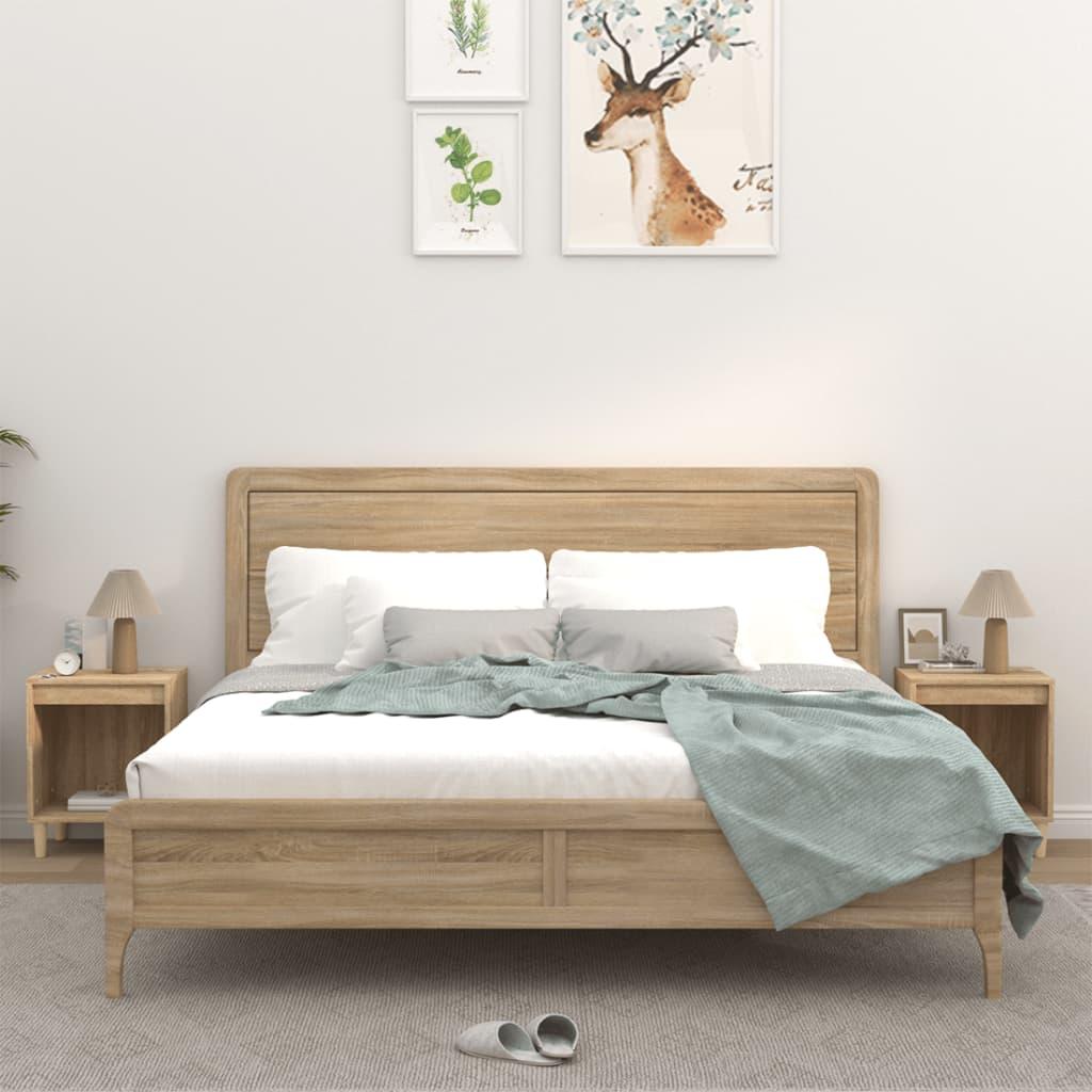 Sengeborde 2 stk. 40x35x50 cm sonoma-eg