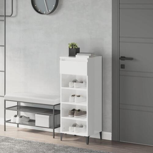 Skoreol 40x36x105 cm konstrueret træ hvid højglans