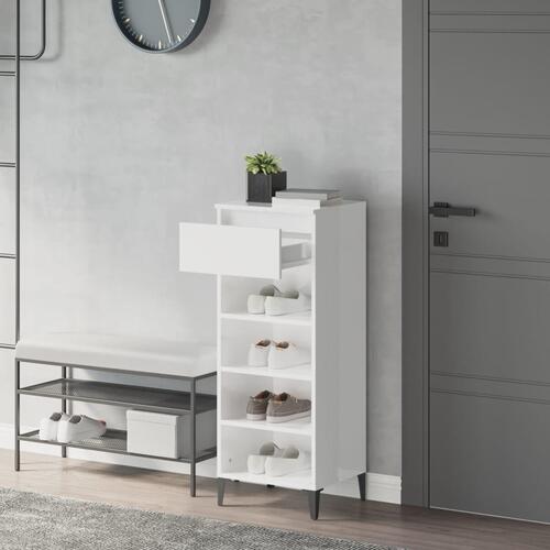 Skoreol 40x36x105 cm konstrueret træ hvid højglans